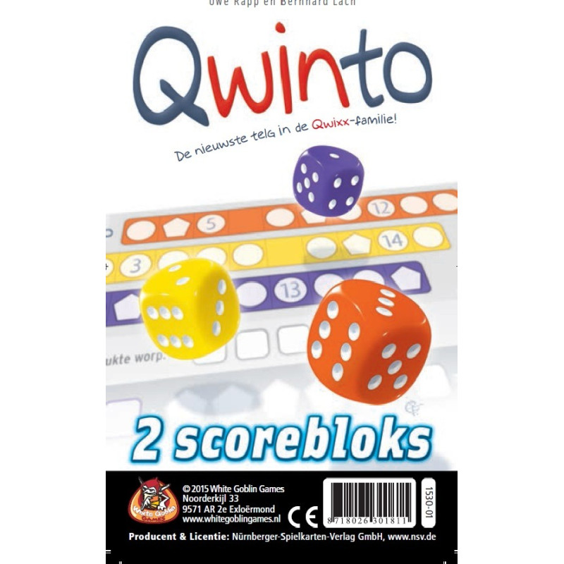 Qwinto Blocks - Extra Scoreblokken - Dobbelspel